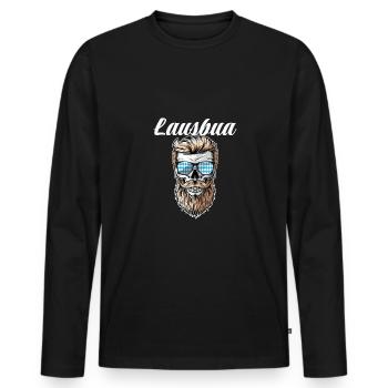 Lausbua Lederhosen - Männer Premium Bio Langarmshirt - Schwarz - Vorne - Nico (187cm)