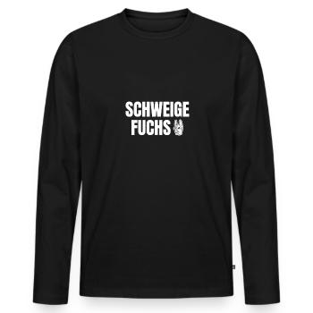 Lehrerin Erzieherin Schweigefuchs Abi Spruch - Männer Premium Bio Langarmshirt - Schwarz - Vorne - Nico (187cm)