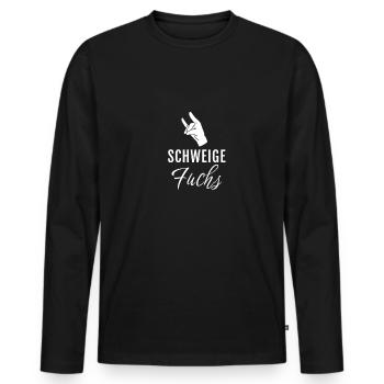Lehrerin Erzieherin Schweigefuchs Abi Spruch - Männer Premium Bio Langarmshirt - Schwarz - Vorne - Nico (187cm)