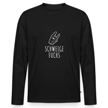 Lehrerin Erzieherin Schweigefuchs Abi Spruch - Männer Premium Bio Langarmshirt - Schwarz - Vorne - Nico (187cm)