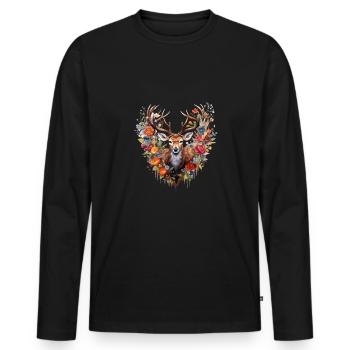 Replacement dirndl deer antlers deer - Men's Premium Organic Long Sleeve Shirt - black - Front - Nico (187cm)