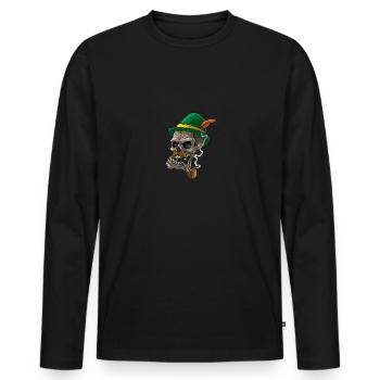 Lausbua Lausbub Lederhosen Trachten - Men's Premium Organic Long Sleeve Shirt - black - Front - Nico (187cm)