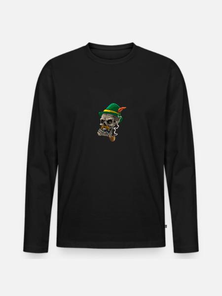 Lausbua Lausbub Lederhosen Trachten - Men's Premium Organic Long Sleeve Shirt - black