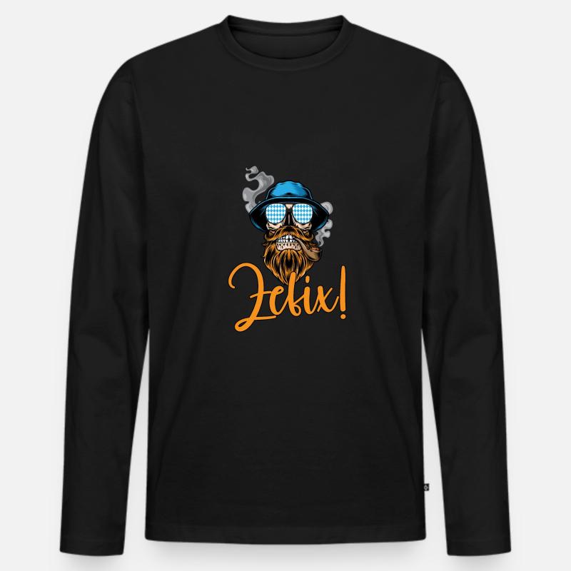 Lausbua Lausbub Lederhosen Trachten - Männer Premium Bio Langarmshirt - Schwarz