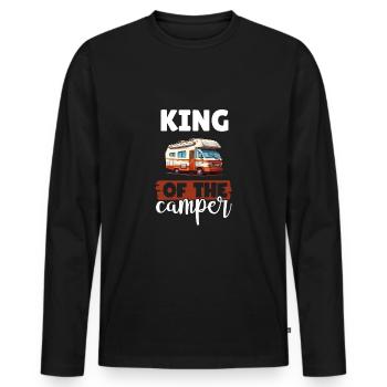 Camping-car pour amateurs de camping pour l’extérieur - T-shirt manches longues Premium bio Homme - noir - Devant - Nico (187cm)