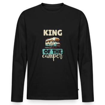 Camping-car pour amateurs de camping pour l’extérieur - T-shirt manches longues Premium bio Homme - noir - Devant - Nico (187cm)