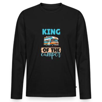 Camping-Liebhaber Wohnmobil für den Außenbereich - Männer Premium Bio Langarmshirt - Schwarz - Vorne - Nico (187cm)
