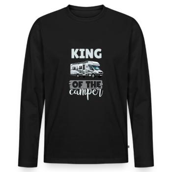 Camping-car pour amateurs de camping pour l’extérieur - T-shirt manches longues Premium bio Homme - noir - Devant - Nico (187cm)