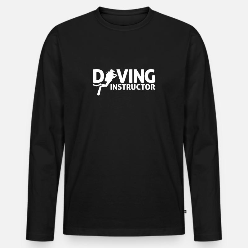 Tauchlehrer - Männer Premium Bio Langarmshirt - Schwarz