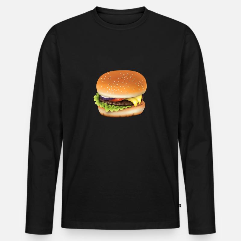 Hamburger - Männer Premium Bio Langarmshirt - Schwarz