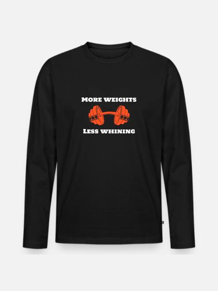 Mehr Gewichte Weniger Jammern - Männer Premium Bio Langarmshirt - Schwarz