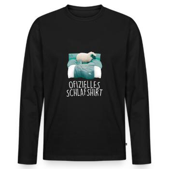 Offizielles Schlafshirt Schaf Schlafanzug - Männer Premium Bio Langarmshirt - Schwarz - Vorne - Nico (187cm)