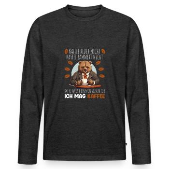 Kaffee Redet Nicht Beruf Job Spruch Filterkaffee - Männer Premium Bio Langarmshirt - Anthrazit meliert - Vorne - Nico (187cm)