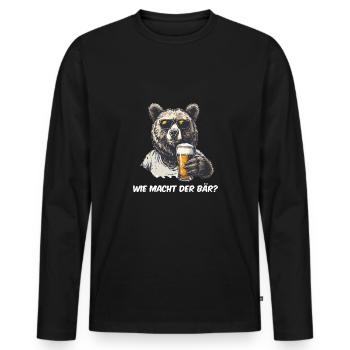 Lustiges Bär Leer Party Alkohol Malle Spruch - Männer Premium Bio Langarmshirt - Schwarz - Vorne - Nico (187cm)