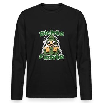 Dichte Fichte Herren Lustiges Bier Alkohol Saufen - Männer Premium Bio Langarmshirt - Schwarz - Vorne - Nico (187cm)
