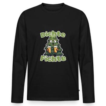 Dichte Fichte Party JGA Saufen Mallorca Party - Männer Premium Bio Langarmshirt - Schwarz - Vorne - Nico (187cm)