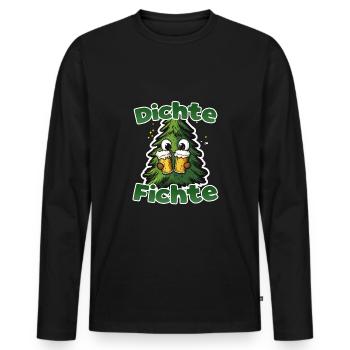 Dichte Fichte Party JGA Saufen Mallorca Party - Männer Premium Bio Langarmshirt - Schwarz - Vorne - Nico (187cm)