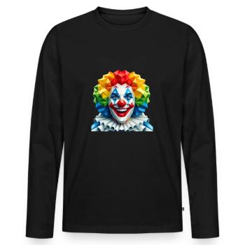 Déguisement de Clown Effrayant Polygone - T-shirt manches longues Premium bio Homme - noir - Devant - Nico (187cm)