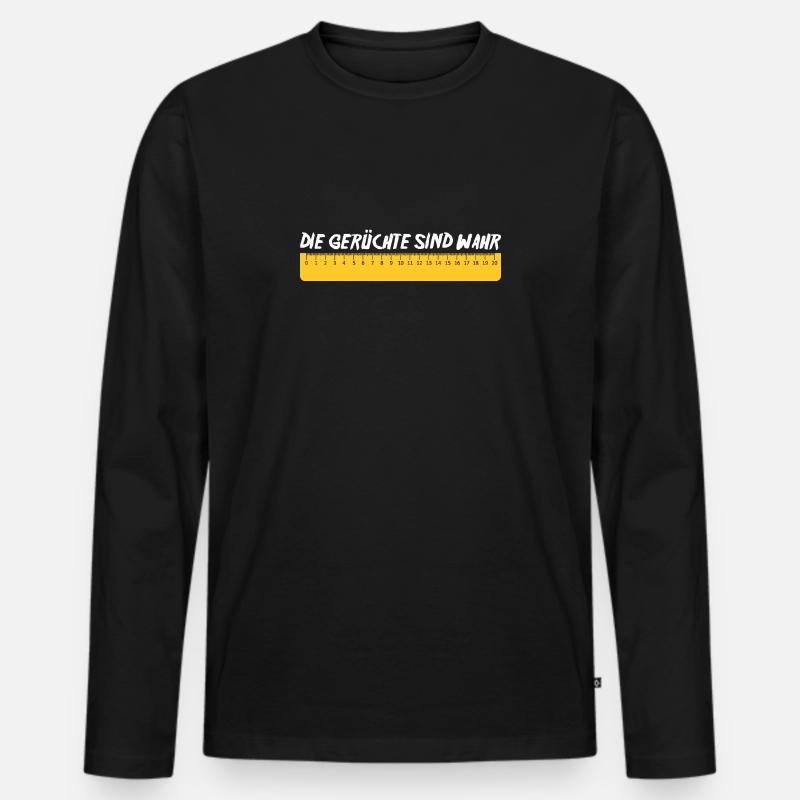 Gerüchte - Männer Premium Bio Langarmshirt - Schwarz