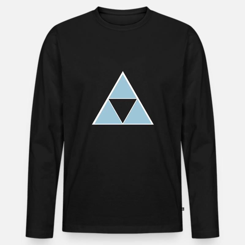 Hipster Triangle - Männer Premium Bio Langarmshirt - Schwarz