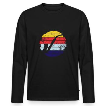 Saxofon - Männer Premium Bio Langarmshirt - Schwarz - Vorne - Nico (187cm)