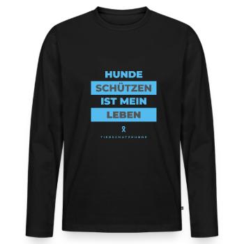 hunde schutz leben - Männer Premium Bio Langarmshirt - Schwarz - Vorne - Nico (187cm)