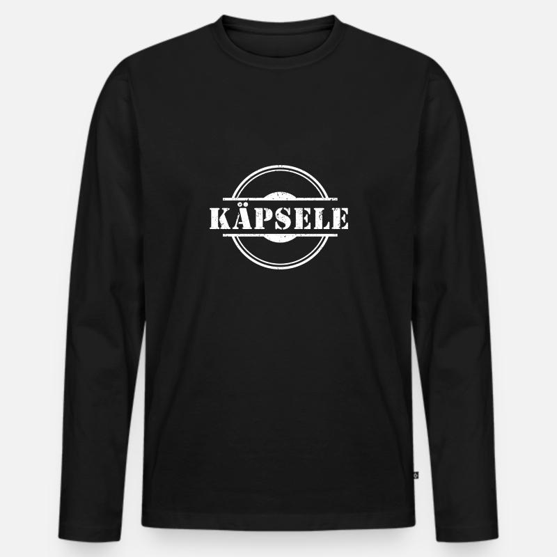 Käpsele - Männer Premium Bio Langarmshirt - Schwarz