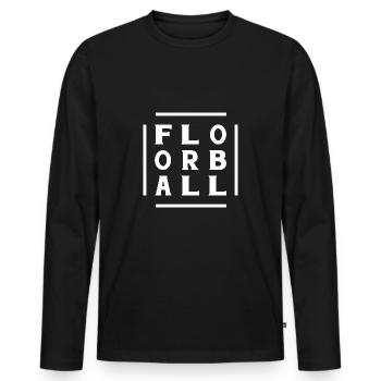 Floorball Floorball FLOORBALLER Joueur de floorball - T-shirt manches longues Premium bio Homme - noir - Devant - Nico (187cm)