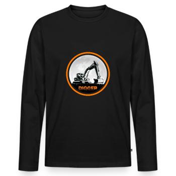 Excavator Driver Excavator "Digger" Excavator Bucket - Men's Premium Organic Long Sleeve Shirt - black - Front - Nico (187cm)
