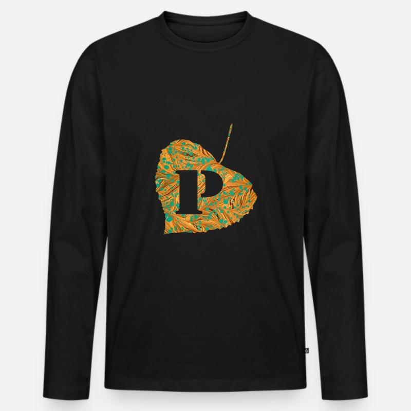 blatt e 95 p - Männer Premium Bio Langarmshirt - Schwarz