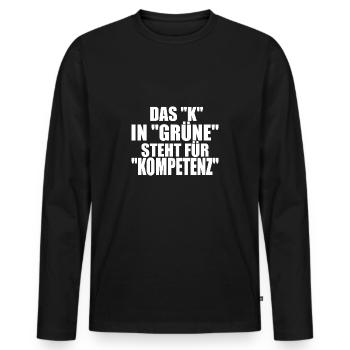 Witze Grüne Die Grünen Partei Öko Sprüche Klima - Männer Premium Bio Langarmshirt - Schwarz - Vorne - Nico (187cm)