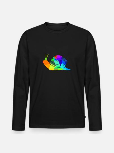 Snail Rainbow Animals Polygon - Men's Premium Organic Long Sleeve Shirt - black