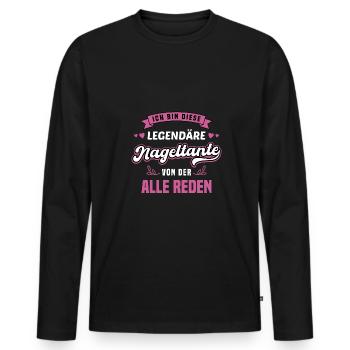 Nagelstudio Kosmetik Nageldesignerin Kosmetikerin - Männer Premium Bio Langarmshirt - Schwarz - Vorne - Nico (187cm)