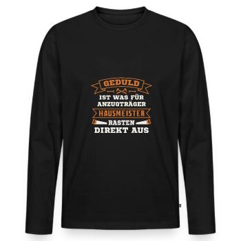 Schulhausmeister Hausverwalter Hausmeister - Männer Premium Bio Langarmshirt - Schwarz - Vorne - Nico (187cm)