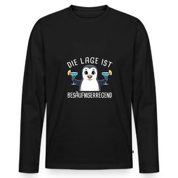 Die Lage Ist Besäufniserregend Mädelsabend - Männer Premium Bio Langarmshirt - Schwarz - Vorne - Nico (187cm)