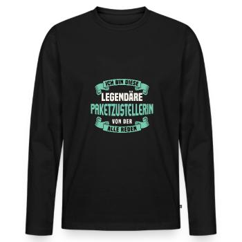 Postbote Postbeamter Briefträger Paketzustellerin - Männer Premium Bio Langarmshirt - Schwarz - Vorne - Nico (187cm)