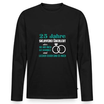 Hochzeitstag Jubiläum Verheiratet Ehe Ehemann - Männer Premium Bio Langarmshirt - Schwarz - Vorne - Nico (187cm)