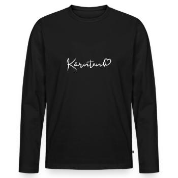 Carinthia heartbeat - Men's Premium Organic Long Sleeve Shirt - black - Front - Nico (187cm)