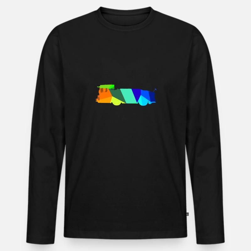 Flugzeugschlepper Regenbogen Polygon Rollfeld - Männer Premium Bio Langarmshirt - Schwarz
