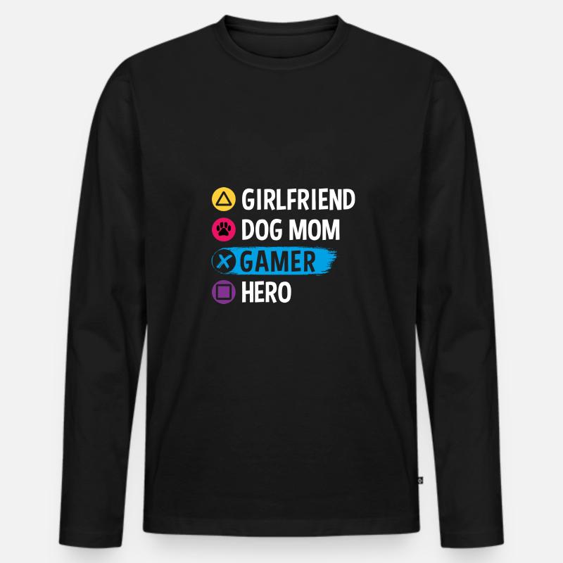 Controller Videospiel Zocker Gamer Computerspiel - Männer Premium Bio Langarmshirt - Schwarz