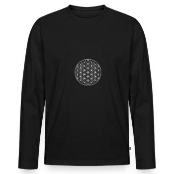 Flower of life pure - Men's Premium Organic Long Sleeve Shirt - black - Front - Nico (187cm)