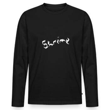 Shrimp-Shirt - Männer Premium Bio Langarmshirt - Schwarz - Vorne - Nico (187cm)