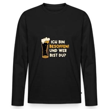 Nachbar Biertrinken Brauerei Biertrinker Bier - Männer Premium Bio Langarmshirt - Schwarz - Vorne - Nico (187cm)