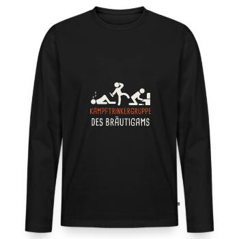 Kampftrinkergruppe des Bräutigams - Männer Premium Bio Langarmshirt - Schwarz - Vorne - Nico (187cm)