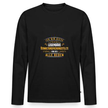 Stadtverwaltung Büro Verwaltungsfachangestelte - Männer Premium Bio Langarmshirt - Schwarz - Vorne - Nico (187cm)