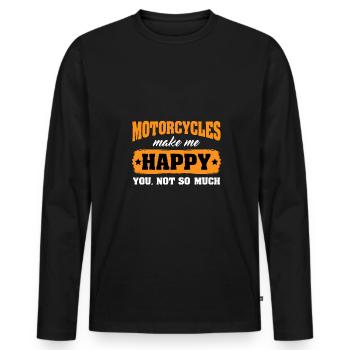 Moto, Moto, Machine, Motocycliste, Evolution - T-shirt manches longues Premium bio Homme - noir - Devant - Nico (187cm)
