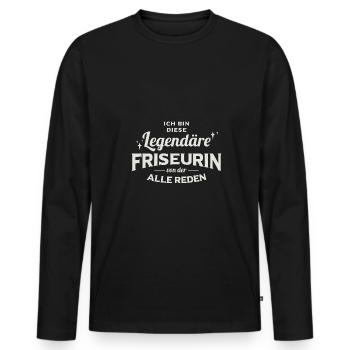 Haare Schneiden Stylist Friseursalon Salon Friseur - Männer Premium Bio Langarmshirt - Schwarz - Vorne - Nico (187cm)