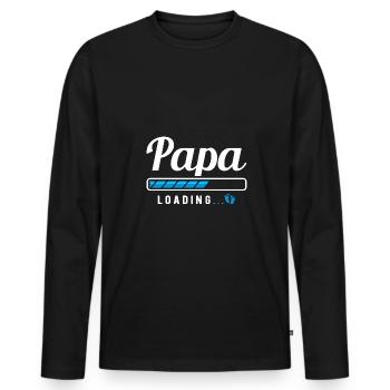 Fête des Pères Bébé Pee Pee Party Papa Chargement - T-shirt manches longues Premium bio Homme - noir - Devant - Nico (187cm)