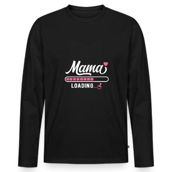 Progéniture Bébé Mère Grossesse - T-shirt manches longues Premium bio Homme - noir - Devant - Nico (187cm)
