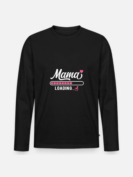 Progéniture Bébé Mère Grossesse - T-shirt manches longues Premium bio Homme - noir